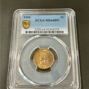 PCGS-Certified 1905 Indian Head Cent in Brown